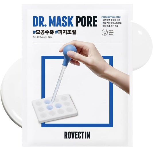 ROVECTIN Dr. Mask Pore Tightening Sheet Mask - Sebum Control and Pore Treatment - 1 Mask