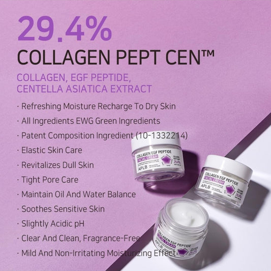 APLB Collagen EGF Peptide Facial Cream - Collagen Peptide Centella - Anti-Aging, moisture, elasticity promotes a healthier complexion