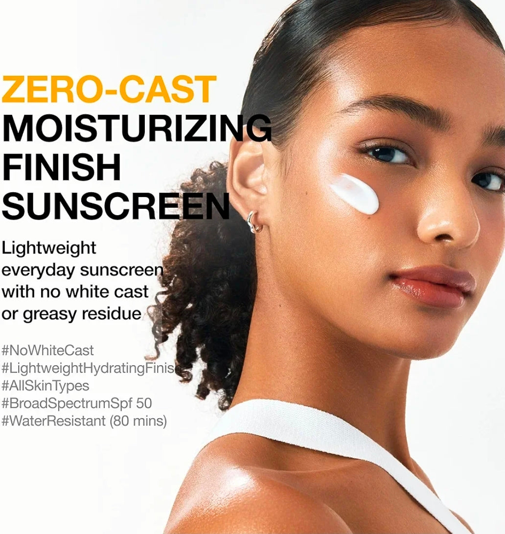 Anua Zero-Cast Moisturizing Finish Sunscreen SPF 50 -  Glow Natural Sunscreen, No White Cast, Hyaluronic Acid, Niacinamide Sun Block For face,Oil-Free, Oxybenzone Free