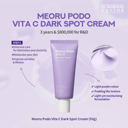 SUNGBOON EDITOR Meoru Podo Vita C Brightening Cream - Facial Moisturizer for Brightening, Correcting blemishes, Soothing,Vitamin C, Niacinamide, Hyaluronic Acid, Cica