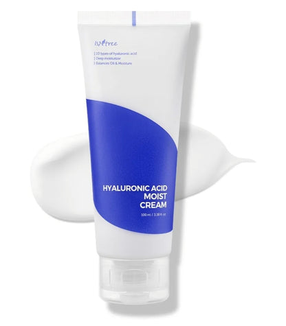 ISNTREE Hyaluronic Acid Moist Cream - Deep Hydration for Dry Skin, Balances Oil & Moisture, Lightweight & Non-Greasy, Fragrance-Free