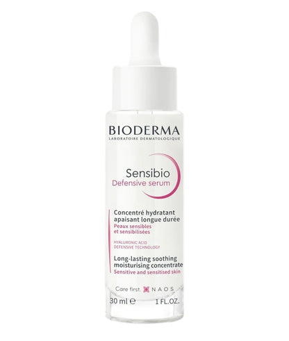 Bioderma Sensibio Defensive Serum - Concentrado hidratante calmante para piel sensible, reduce arrugas y líneas finas, previene el envejecimiento prematuro