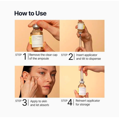 SUNGBOON EDITOR Deep Collagen Silk Peptide Intensive Ampoule - Copper Peptides Serum for Face with Collagen & Multi Peptides, Hydrating Korean Skincare Facial Serum for Smooth-Looking Skin, 1.35oz