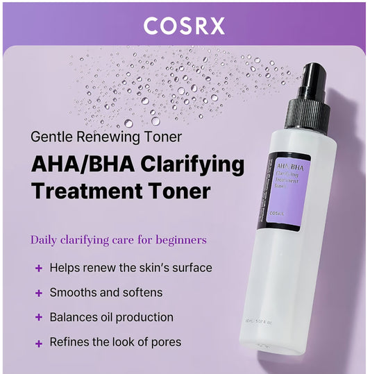 COSRX AHA/BHA Clarifying Treatment Toner - Facial Exfoliating Spray for Whiteheads, Pores, & Uneven Skin