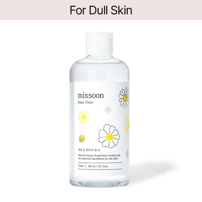 mixsoon Daisy Toner - Daisy Flower Extract rich in brightening and soothing properties, helps to even out skin tone, reduce dullness, and deliver refreshing hydration, leaving the skin clear, radiant, and balanced