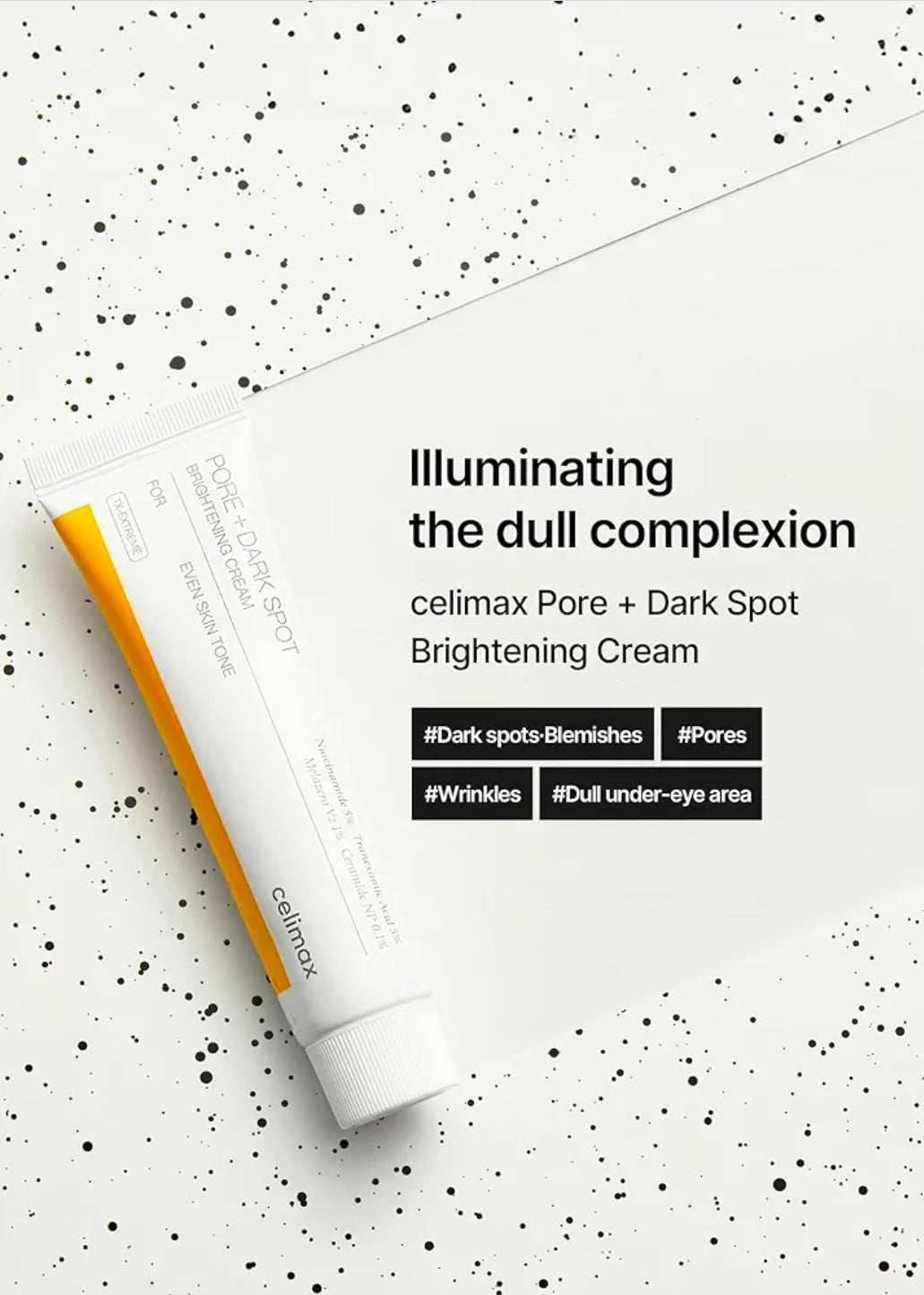 Crema iluminadora Celimax Pore+ Dark Spot: con niacinamida, ácido tranexámico y TXA, minimizadora de poros, no irritante, hidratante, para piel sensible.