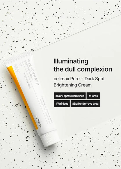 Crema iluminadora Celimax Pore+ Dark Spot: con niacinamida, ácido tranexámico y TXA, minimizadora de poros, no irritante, hidratante, para piel sensible.