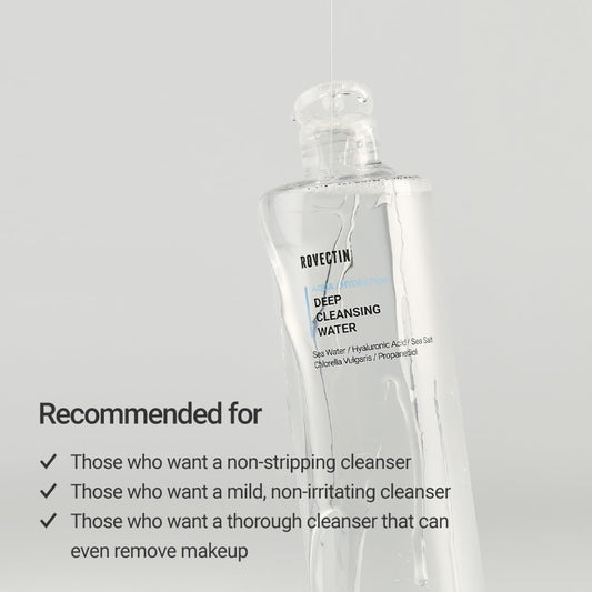 ROVECTIN Aqua Hydration Deep Cleansing Water - Impurities Remover from Ocean deep with Hyaluronic Acid and Marine Plants