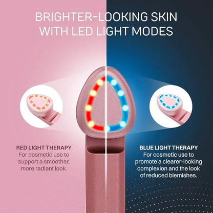 Lumina NRG Mini Glow PRO 5-in-1 LED Face Wand – Lifting, Tightening, Firming, Wrinkle & Facial Massager & Skincare Tool with Red & Blue Light, Gentle Warmth & Vibration