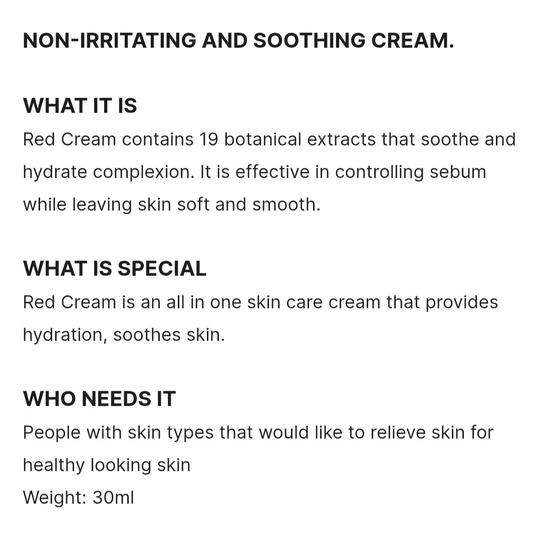 medicube Red Cream 2.0 - Soothes and hydrates Irritated Acne, Oily and Sensitive Skin,  Antibacterial and Soothing