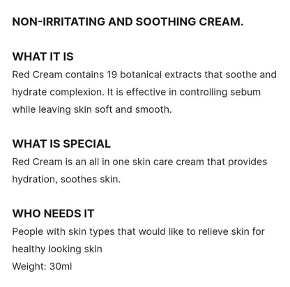 medicube Red Cream 2.0 - Soothes and hydrates Irritated Acne, Oily and Sensitive Skin,  Antibacterial and Soothing