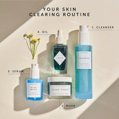 HERBIVORE Lapis Balancing Facial Oil with Blue Tansy + Squalane - Soothes dry skin & Redness + Balance Oil Production, Lightweight, Non-Comedogenic, Plant-Based