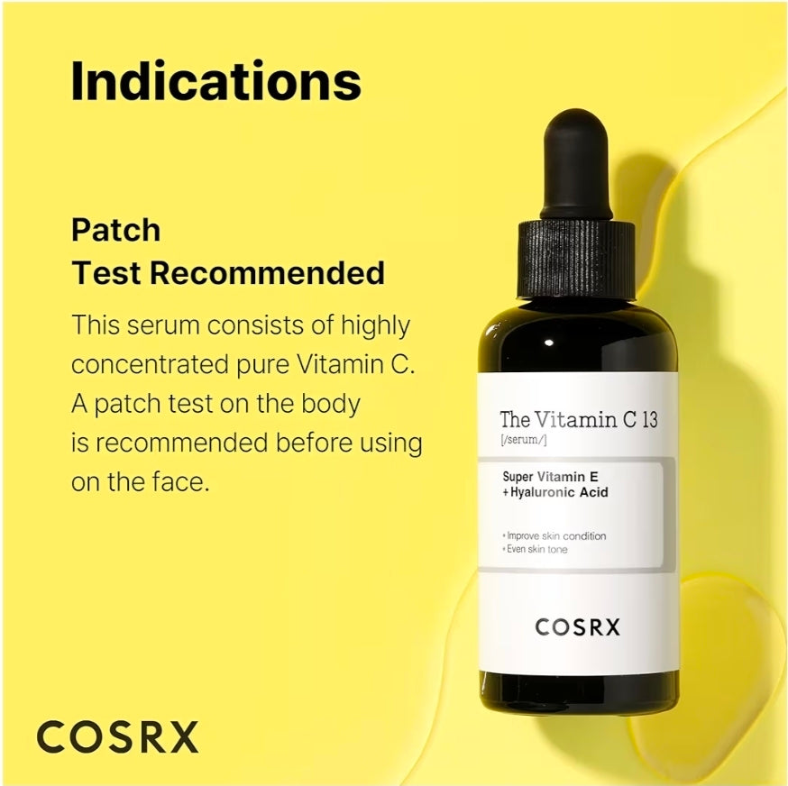 COSRX Pure Vitamin C 13% Serum with Vitamin E & Hyaluronic Acid - Hydrating Facial Serum for Fine Lines, Uneven Skin Tone & Dull Skin