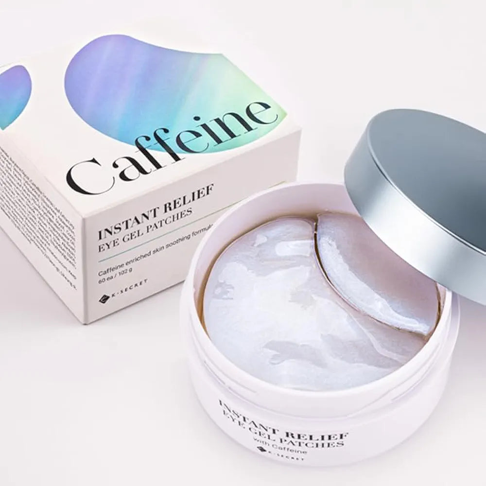 K-SECRET Caffeine Instant Relief Eye Gel Patches - Antioxidant and anti-inflammatory properties of Caffeine help minimize dark circles and eye puffiness