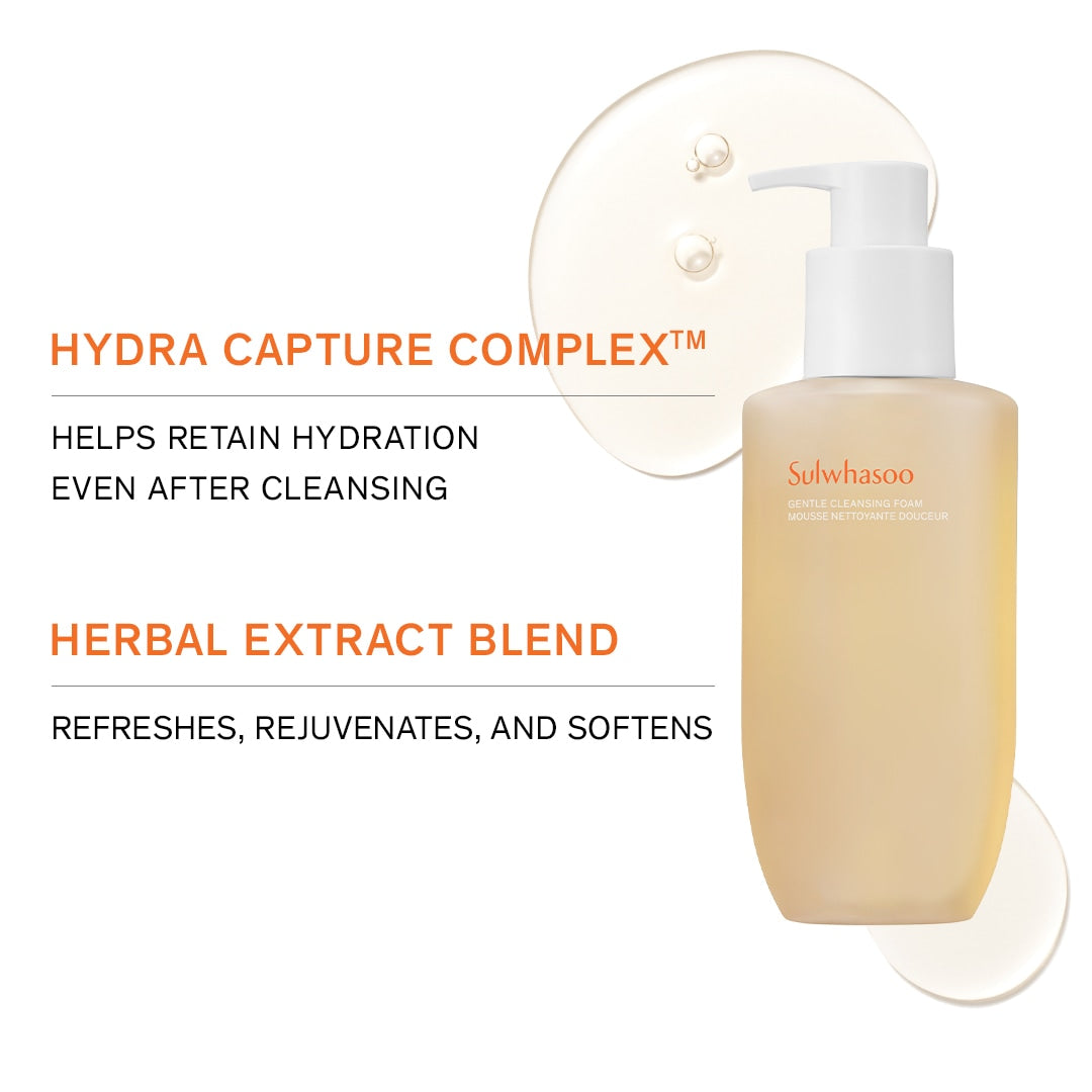 Sulwhasoo Gentle Cleansing Foam - Korean Face Wash for All Skin Types, Moisturizes, Rejuvenates, Removes Dirt and Impurities