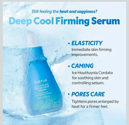 TIRTIR Suero refrescante con gotas de agua - -4,39 °C Suero refrescante para el rostro Hidratación instantánea Cuidado calmante, Espículas