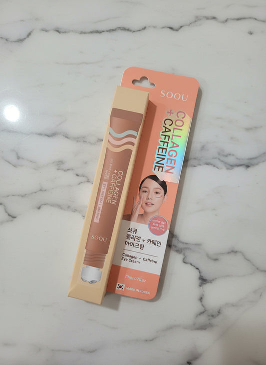 SOQU Collagen and Caffeine Eye Cream - Revitalizes the under-eye area and reduce signs of fatigue