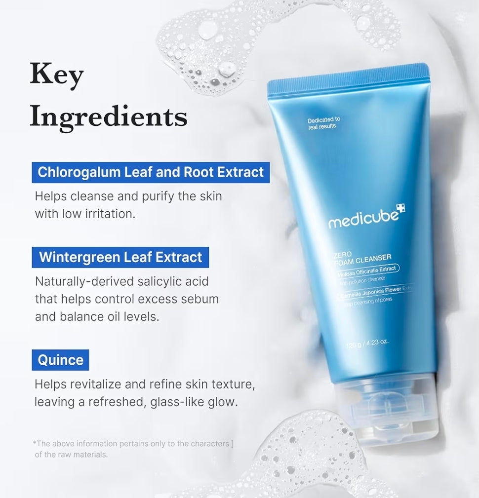 medicube Zero Foam Cleanser - Daily Gentle Cleansing Foam for Sensitive Skin, Excess Sebum Control, Hydration, Pore Minimization