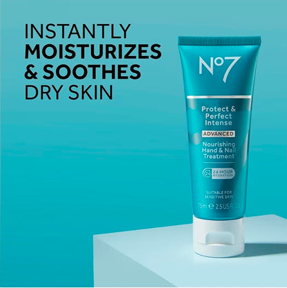 No7 Protect & Perfect Intense Advanced Nourishing Hand and Nail Cream - Anti Aging Hand Cream with Vitamin B5 - Contains Matrixyl 3000+ Collagen Peptide Anti Wrinkle Technology
