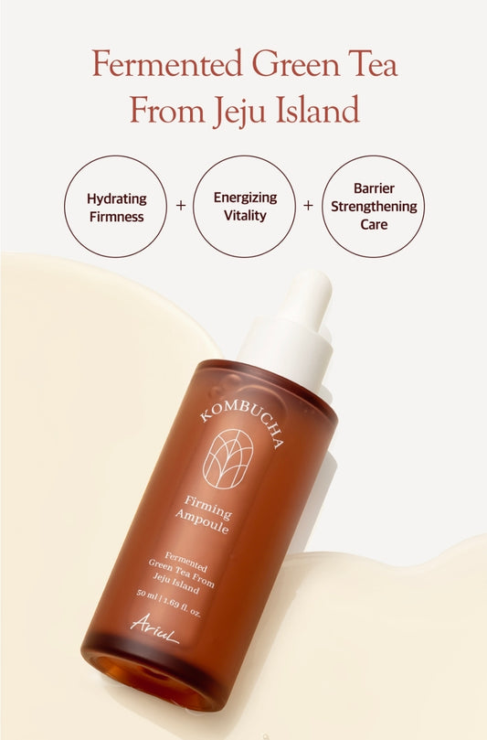 Ampolla reafirmante Ariul Kombucha: reafirmante y fortalece la barrera cutánea para pieles secas, maduras o flácidas.