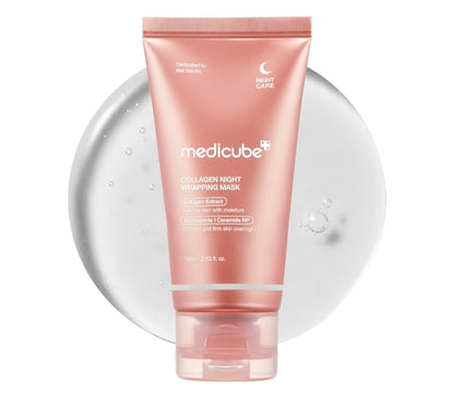 medicube Wrapping Mask Collagen Overnight Peel Off Facial Mask - Elasticity & Hydration Care, Reduces Sagging & Dullness, Hydrolyzed Collagen For Glowing Skin