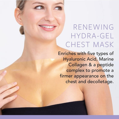 LAPCOS Hydra Collagen Renewing Hydragel Chest Mask - Hyaluronic Acid & Collagen to Tighten and Firm Skin, Improve Tone, Reduce Fine Lines & Wrinkles - 1 Mask