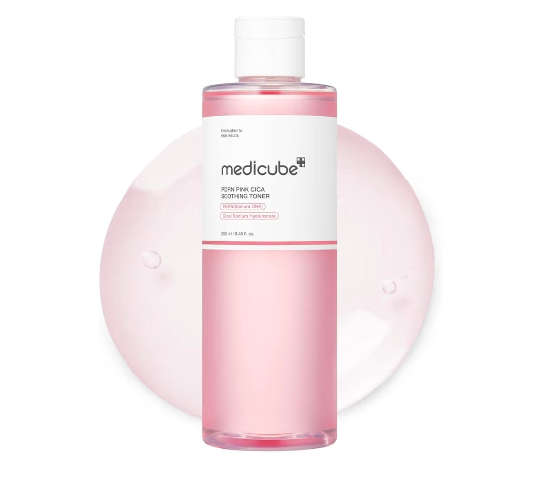 medicube PDRN Pink Cica Soothing Toner - Salmon DNA PDRN CICA Soothing Toner, Lightweight & Watery for Skin Boosting, Soothing and Calming, Uneven Skin Tone Care with Peptide & Niacinamide
