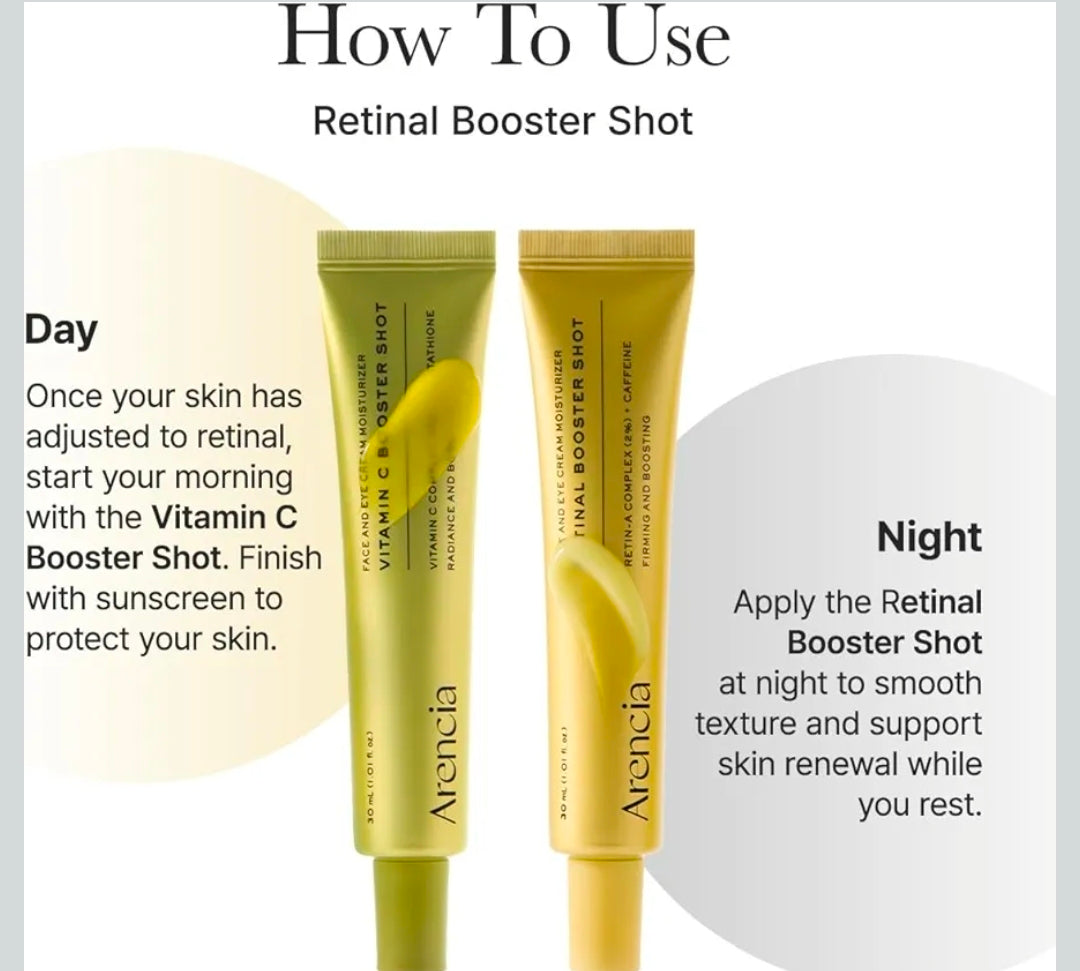 Arencia Vitamin C Booster Shot Serum - With Glutathione, Niacinamide and Vitamin E for Dark Spot Care, Fine Lines & Wrinkles, Glass Skin