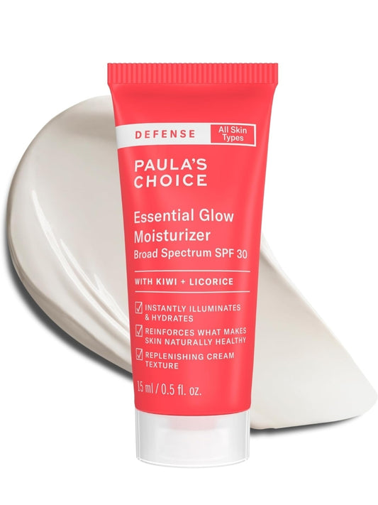 Humectante mineral DEFENSE Essential Glow de Paula's Choice con FPS 30 - Humectante antiedad de día en tamaño de viaje