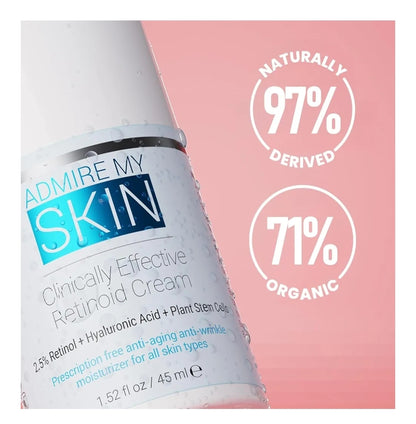 Admire My Skin Clinically Effective Retinoid Cream - Over The Counter Retinol - Anti Aging Retinol Cream Moisturizer, Eliminate Wrinkles