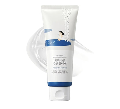 ROUND LAB Birch Juice Moisturizing Cleanser - Unclogs hidden sebum, Clears away dead skin cells., Soothing, Low pH, Gel Type Cleanser
