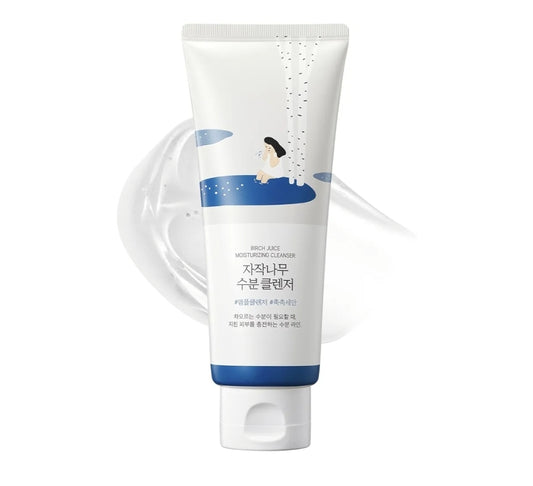 ROUND LAB Birch Juice Moisturizing Cleanser - Unclogs hidden sebum, Clears away dead skin cells., Soothing, Low pH, Gel Type Cleanser