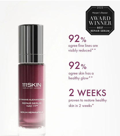 111SKIN Y Theorem Repair Serum NAC Y2 - Reduces Redness & Fine Lines. The hero product that started 111SKIN - Protects and repairs skin.