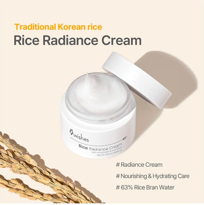 9 Wishes 72% RICE Radiance Cream -50ml - Advanced Hydrating Face Moisturiser.