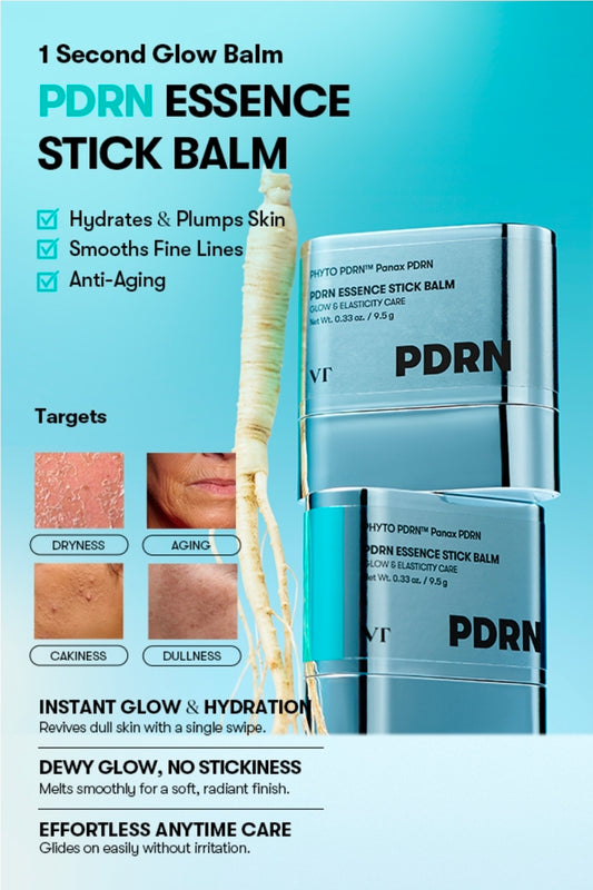 VT COSMETICS PDRN Essence Stick Balm - PDRN Collagen Multi Wrinkle Stick, All-in-One Eye & Neck Treatment, Glow Makeup Base & Face Treatment Balm, Plumping, Fine Lines