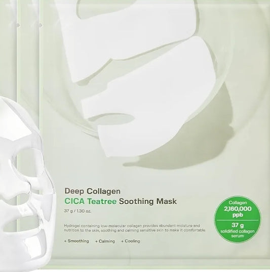 SUNGBOON EDITOR Deep Collagen CICA Tea tree Overnight Mask - Real Collagen Face Mask with Tea tree & Centella, Acne Face Mask for Calming & Soothing- 1 Mask