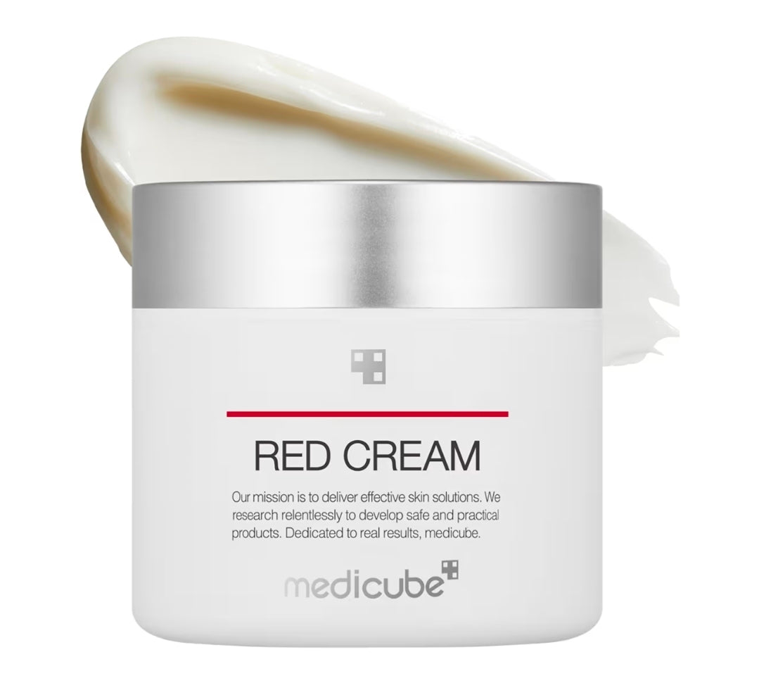 medicube Red Cream 2.0 - Soothes and hydrates Irritated Acne, Oily and Sensitive Skin,  Antibacterial and Soothing