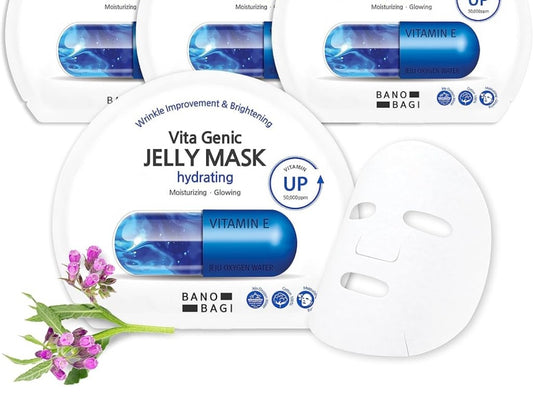 Banobagi Vita Genic Jelly Hydrating Face Masks With Essence & 11 Vitamin Complex - Moisturizes Dull & Dry Skin - 1 Mask