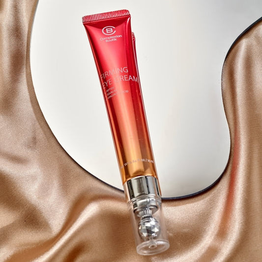 Crema reafirmante para ojos Complexion Boutik: súper fórmula con péptidos, escualano y ácido hialurónico para hidratación y deshinchazón, antienvejecimiento.
