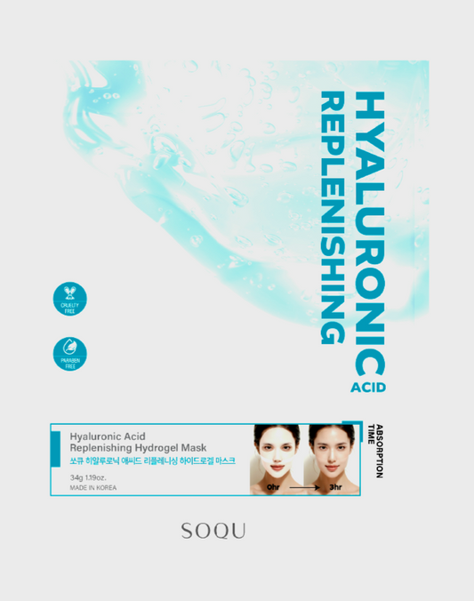 Mascarilla de hidrogel reconstituyente con ácido hialurónico SOQU - 1 mascarilla