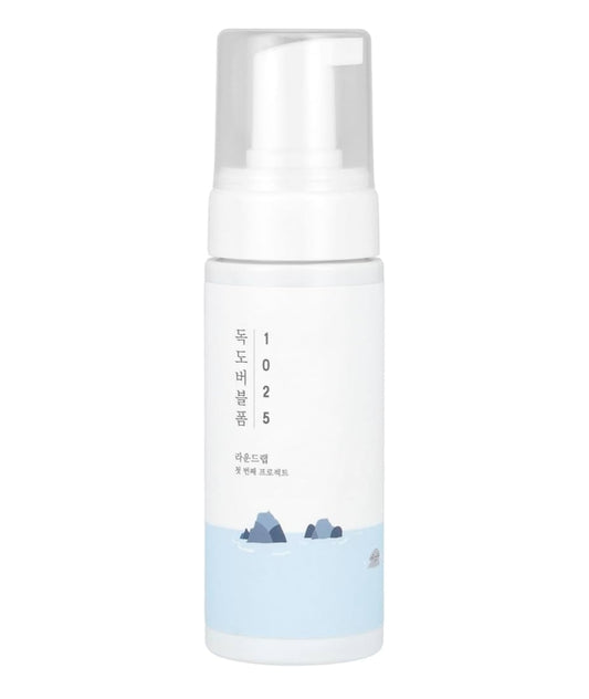 Round Lab 1025 Dokdo Bubble Foam Cleanser - Gentle Face Wash for Sensitive Skin, Low pH 5.5, Hydrating, Soothing Panthenol & Deep Sea Water, Hypoallergenic, Fragrance-Free