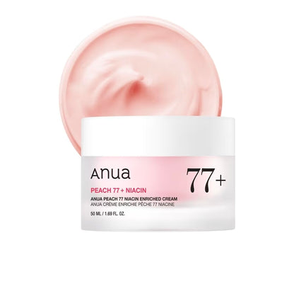 Anua Peach 77+ Niacin -  Niacinamide Cream, Face Moisturizer for Dry Skin with Vitamin B12, Collagen, Ceramide, Panthenol for Healthy Glass Skin