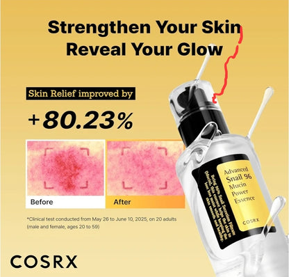 COSRX Advanced Snail 96 Mucin Power Essence - Repairing Serum, Hydrating Serum with Snail Secretion Filtrate for Dull Skin & Fine Lines