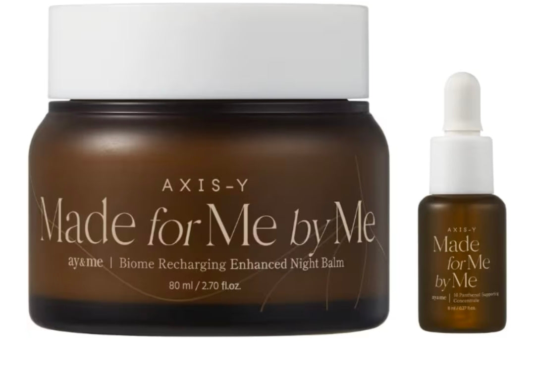 AXIS-Y Biome Recharging Night Renewal Set - Overnight Solution Care Set Skin Barrier Cream with Panthenol Concentrate - Korean Skincare for All Skin Types (2.7 & 0.27 fl. oz.)