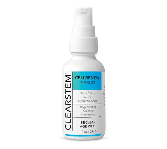 CLEARSTEM CELLRENEW Collagen Stem Cell Serum - Acne + Youthful Skin, Hyaluronic Acid, Reishi, Aloe Vera, Gluten Free, Cruelty Free