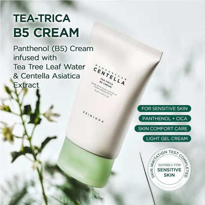 SKIN1004 Crema Tea-Trica B5 - Hidratante con Centella Asiática y Pantenol B5, Crema hidratante en gel para calmar e hidratar, Crema de Cica con Árbol de Té y Centella, Cuidado de la piel coreano