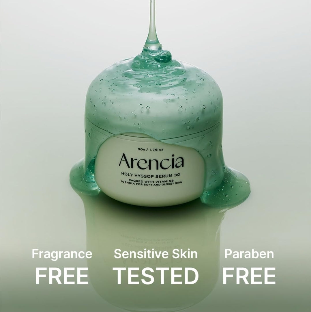 Arencia Holy Hyssop Serum 30 - Hydrating & Anti-Aging Serum for younger looking Korean Glass Skin, 30% Vitamin A, C, E, 10% Niacinamide, Peptide