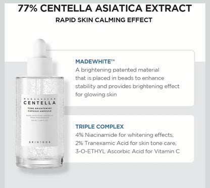 SKIN1004 Madagascar Centella Tone Brightening Capsule Ampoule 3.38oz - Calming Moisturizing Brightening, Sensitive Skin