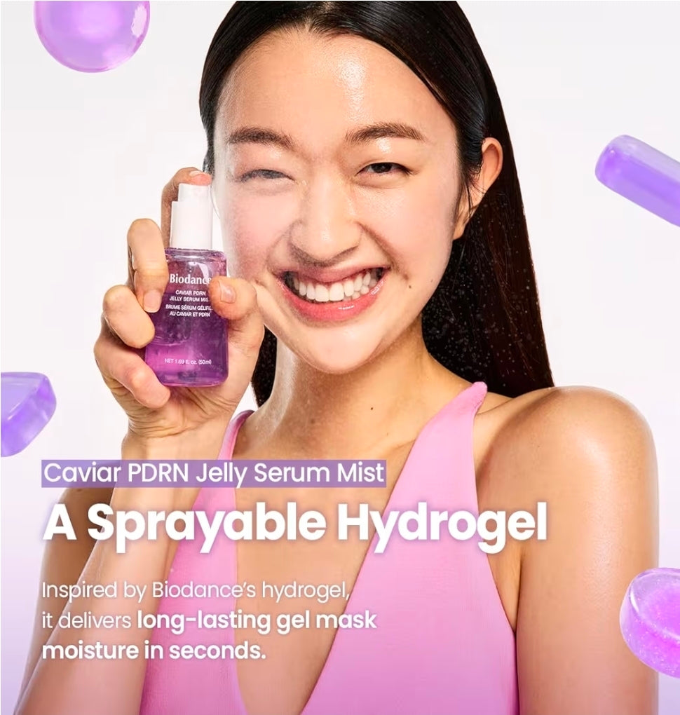 BIODANCE Caviar PDRN Jelly Serum Mist - Hydrating Face Mist, Revitalizing & Radiance Face Spray, Sprayable Hydrogel