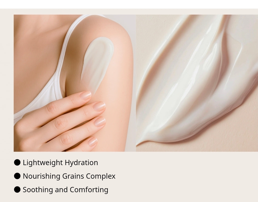 Midha Rice Milk Body Lotion - Peony Muguet Orchid Scent, Lightweight Hydration, Nourishing Grains Complex, Soothing and Comforting